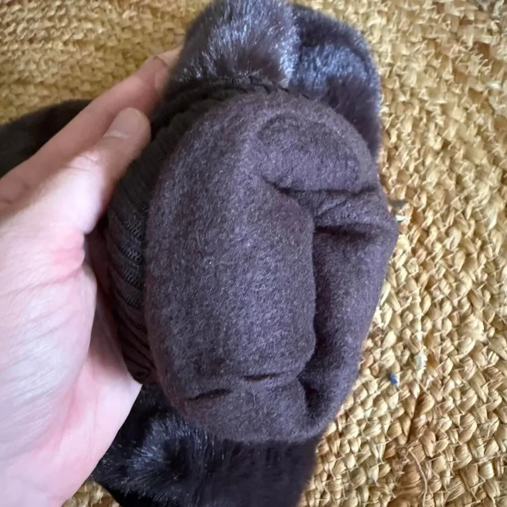 Unbranded Women's Brown and Black Gloves